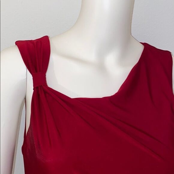 BCBGMaxAzria Burgundy Fitted Midi Slip Dress - Picture 4 of 15
